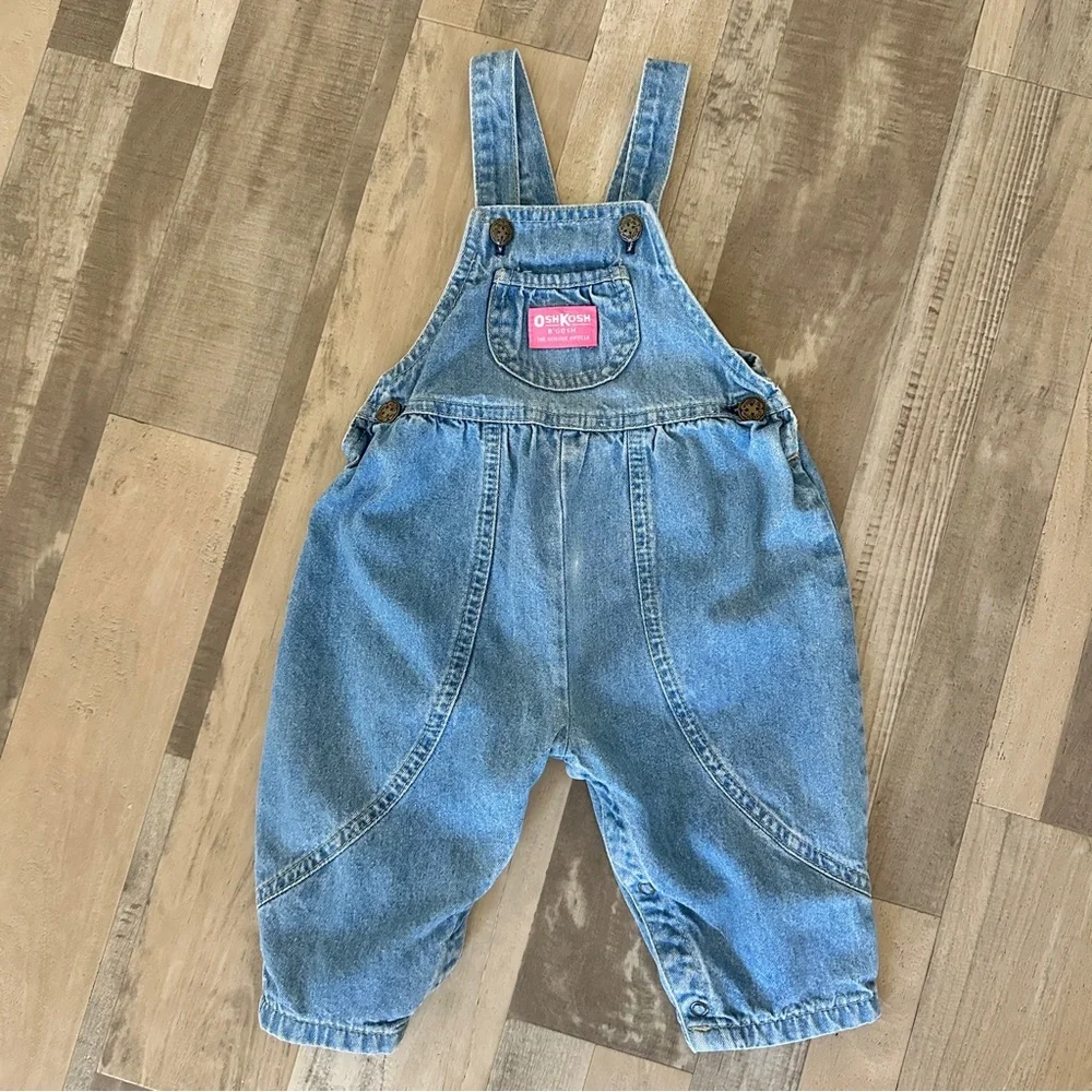 Vintage Vestback OshKosh B'gosh Classic Blue Overalls 18M